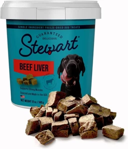 Stewart Single Ingredient Freeze Dried Raw Dog Treats, Beef Liver, 12 Ounce Rese - Picture 1 of 12