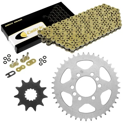 Kit de cadena de transmisión y piñones de junta tórica dorada para Suzuki LT230E Quadrunner 230 86-93 Foto 1 de 4