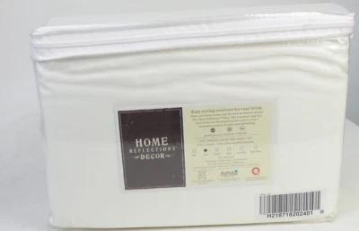 Juego de sábanas Home Reflections 1200TC mezcla de algodón blanco Foto 1 de 2