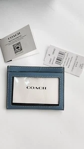 Coach Indigo blaue schmale Ausweis Leder Geldbörse in ausverkaufter Farbe UNISEX neu mit Etikett! - Bild 1 von 4