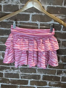 NWT GAP KIDS GIRLS SMALL 6-7 PINK TIERED ZEBRA PRINT SKIRT ANIMAL POPSHOP LINE - Picture 1 of 2