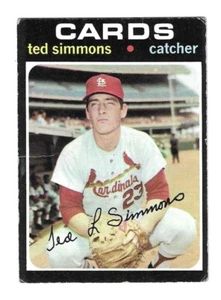 1971 Topps Baseball Card #117 TED SIMMONS St. Louis Cardinals RC VG creases - Picture 1 of 2