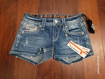 Pantalones Cortos Rock Revival Ena Nuevos con Etiquetas con Lentejuelas Bling, Para Mujer Talla 25 Foto 1 de 3