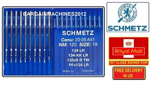 SCHMETZ PFX134LR 135X8 RTW 134LR NM:120SIZE:19 INDUSTRIAL SEWING MACHINE NEEDLES - Picture 1 of 5