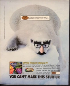 Vintage print advertisement GAMES Trivial Pursuit Genus IV Polar Bear 1998 ad - Picture 1 of 1