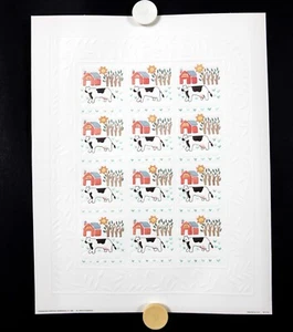 Jane Billman -Cow and  Farmhouse - Embossed - 1988 - Special Offset Poster - Picture 1 of 6