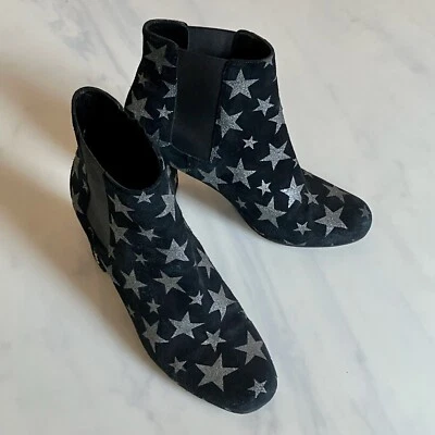 Botines Saint Laurent Negro Gamuza Plata Estrella 9.5/40 Foto 1 de 4