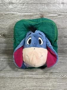 Disney Eeyore Plush Attached Stuffed Eeyore Green Backpack B26 - Picture 1 of 4