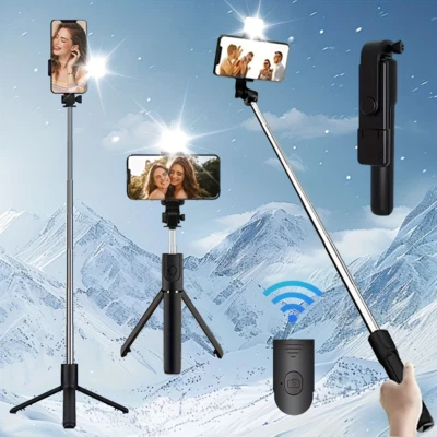 Selfie stick Tripod Wireless remote desktop stand Phone stand for iPhone Samsung - Image 1 of 4