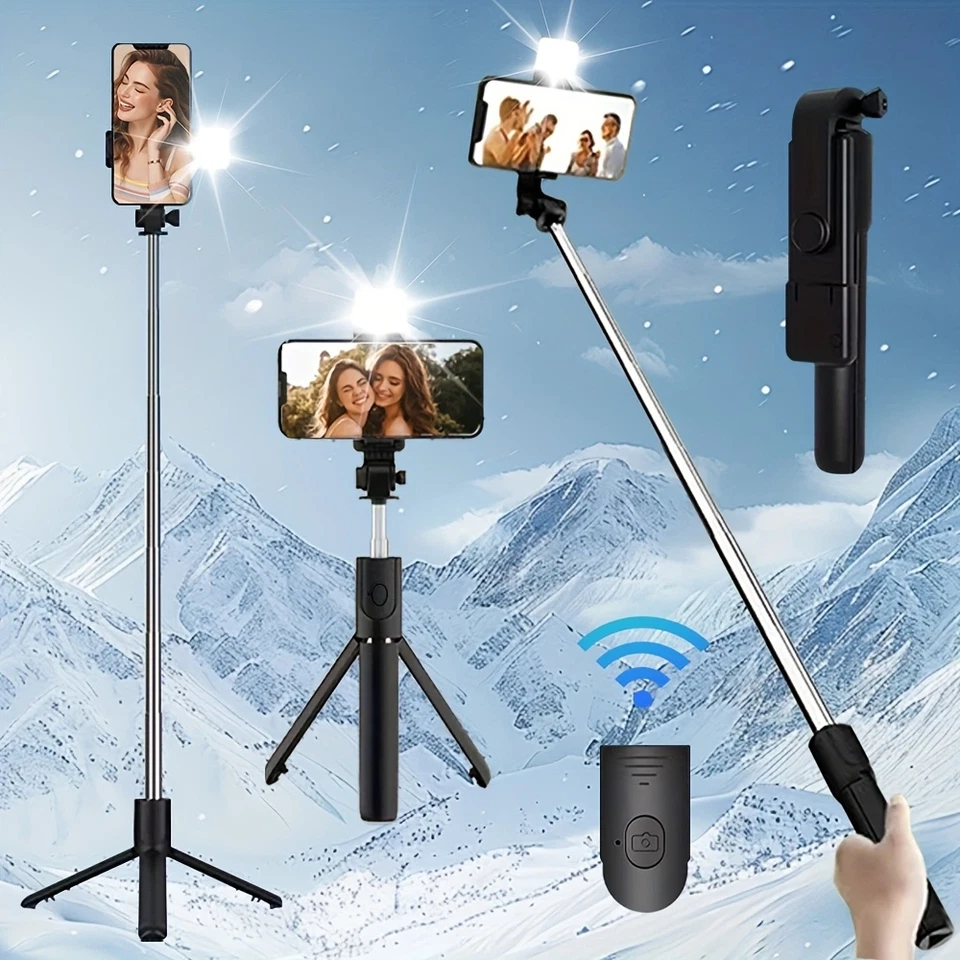 Selfie stick Tripod Wireless remote desktop stand Phone stand for iPhone Samsung - Image 1 of 4