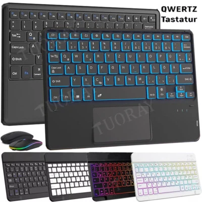 QWERTZ Bluetooth Tastatur Maus Für Samsung Galaxy Tab S10 FE 10,9"/S10 FE Plus - Bild 1 von 4