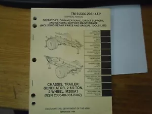 1984 TM 9-2330-205-14&P CHASSIS TRAILER 2 1/2 TON M200A1 MAINTENANCE & PARTS - Picture 1 of 4