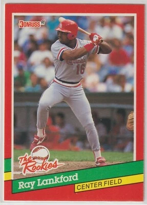 1991 Donruss The Rookies - RAY LANKFORD - RC #8 - St. Louis Cardinals - Image 1 of 2