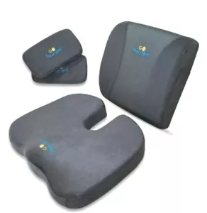 Seat Cushion for Office Chair, Car. Memory Foam Coccyx Back Support Pillow Set - Picture 1 of 12