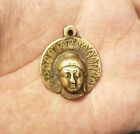 Vintage Old Antique Rare God Gautam Buddha Embossed & Engraved Brass Pendant
