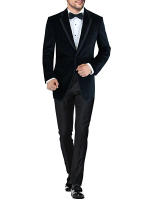 DTI BB Signature Mens Two Button Side-Vent Jacket Velvet Tuxedo - Image 1 of 4