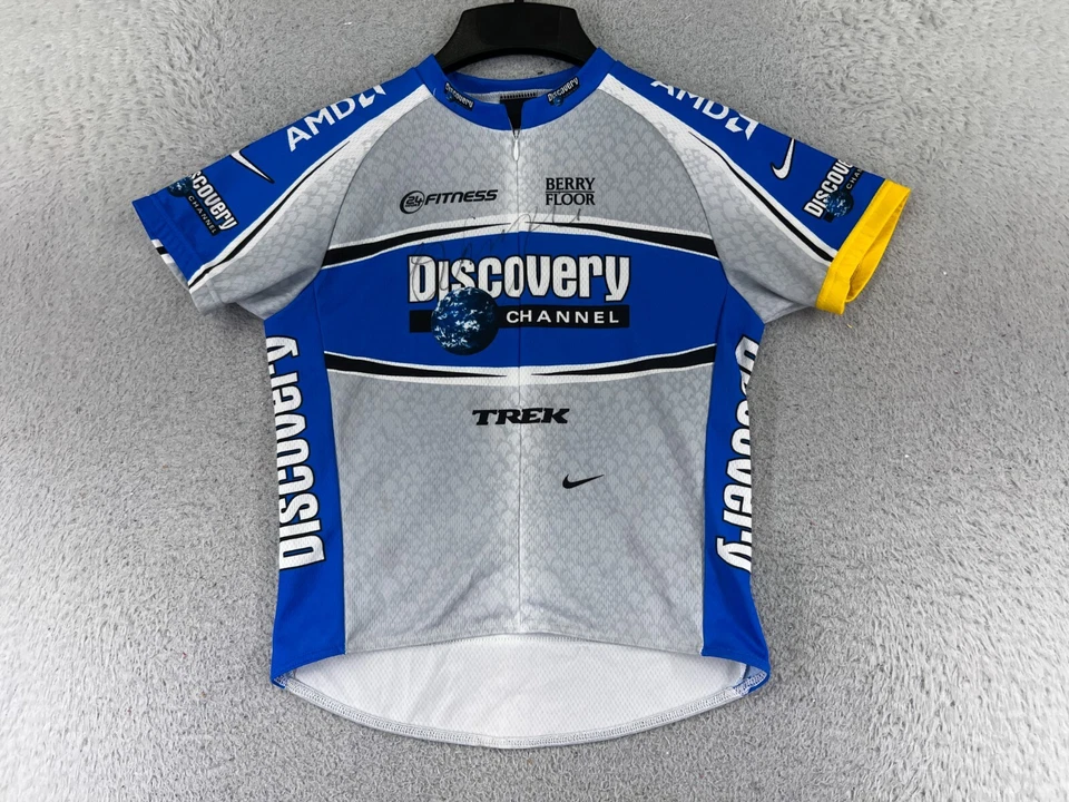 Camiseta de Ciclismo Nike Juvenil Grande Gris Azul Discovery Channel AMD Trek Italia LEER Foto 1 de 4