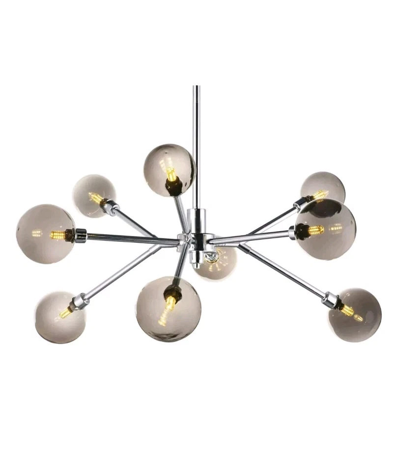 ET2 E24823-138 小行星 9 灯 31 英寸宽 LED 枝形吊灯 - 铬 — 第 1/1 张图片