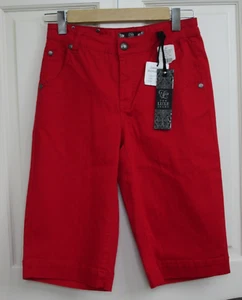 NWT Tru Luxe Red Bermuda Jean Shorts Womens 26/2 Waist 26 Embellished 94-26455 - Picture 1 of 7
