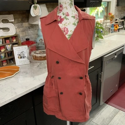 Banana Republic сафари жилет женщин маленький лосось карманы двубортный новый - Изображение 1 из 4