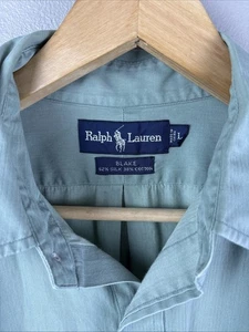 Polo Ralph Lauren Short Sleeve Shirt Size Large Light Green Silk Blend Blake  - Picture 1 of 6