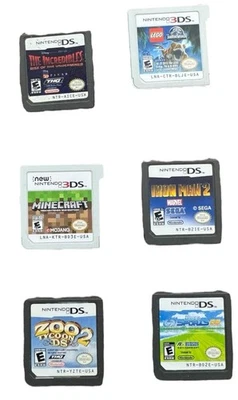 Nintendo 3DS LEGO Juego Paquete Lote Increíbles, Iron Man 2, Minecraft, Zoo Tycoon Foto 1 de 4