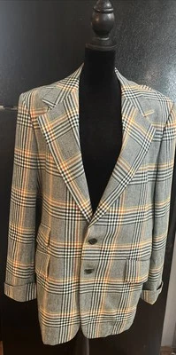 Vintage Blazer Men 42R Plaid Jacket Sport Coat Ewarts/ Sweets 1908 - Image 1 of 4
