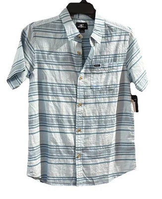 Camisa O'Neill Boys Azul a Cuadros Manga Corta Abotonada Talla Grande.~ Nueva con Etiquetas Foto 1 de 4