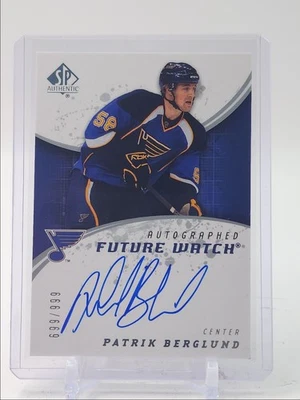 PATRIK BERGLUND 2008-09 UPPER DECK SP AUTHENTIC ROOKIE RC AUTO /999 Q3329 - Image 1 of 2