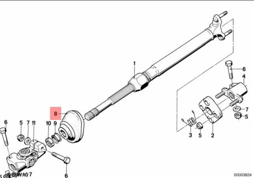 Taza original BMW E24 E28 518i 520i 524td 525e 525i 528e 528i 533i 32311155213 Foto 1 de 1