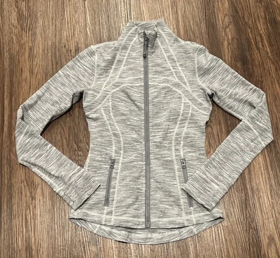 Lululemon Define Jacket Womens Full Zip Athletic Yoga Run Thumbholes Gray Sz 6 - Image 1 of 4