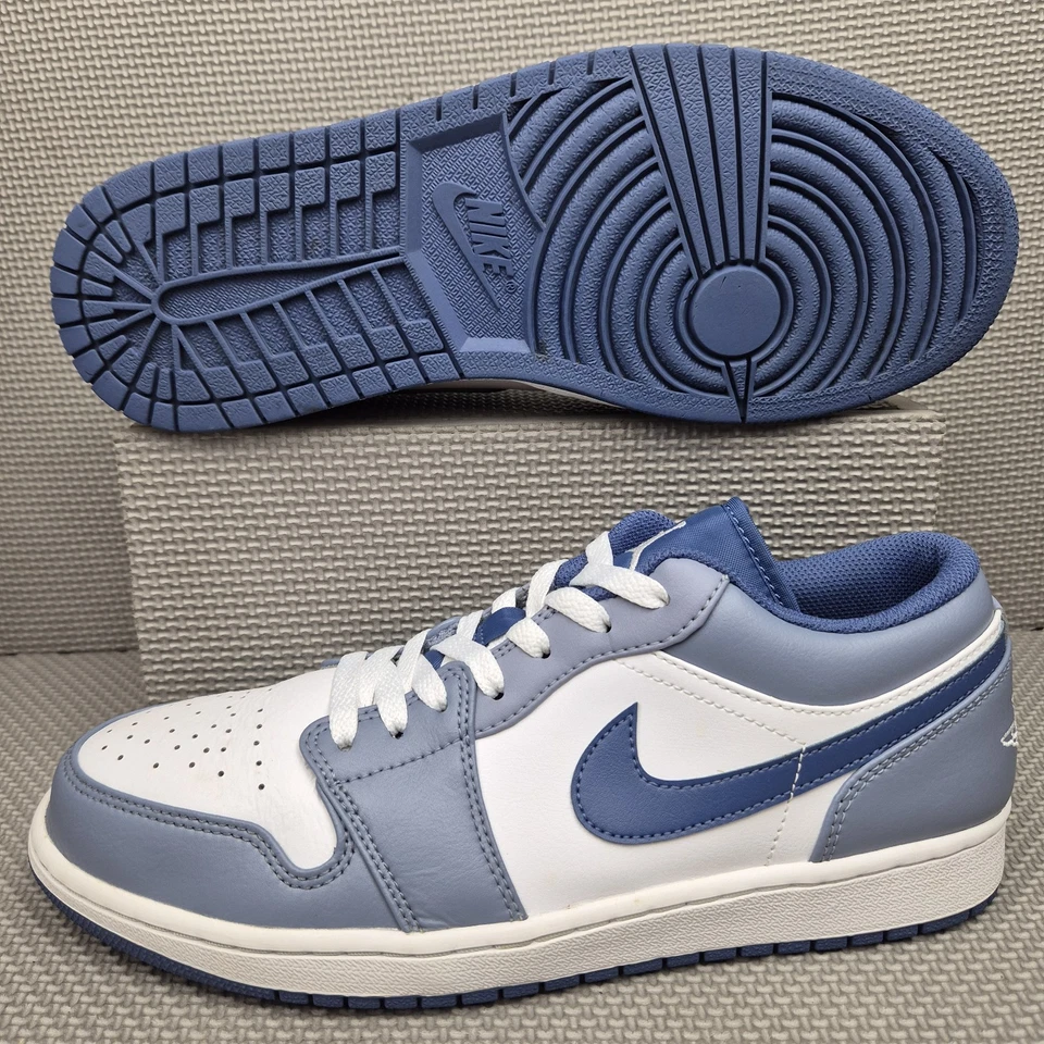 Nike Air Jordan 1 Low UK Size 9 Ashen Slate Blue Grey White Men's 553558-414 - Image 1 of 4
