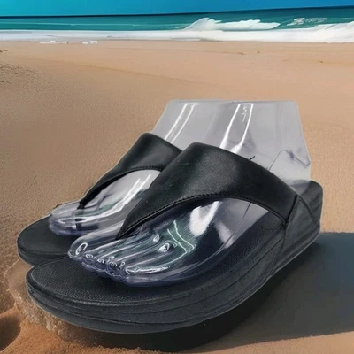 FitFlop Shoes Womens Size 7 Leather Sandals Flip Flop Comfort Casual 138-001 - Image 1 of 4