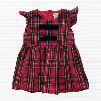 Vestido de Navidad J Crew Crewcuts Bebé Niñas Rojo Tartán Cuadros Sin Mangas 18-24M Foto 1 de 4