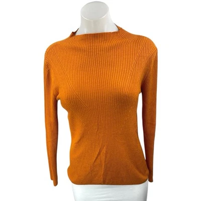Suéter Top MNG Mango Para Mujer Naranja Acanalado Tejido Manga Larga Cuello Simulado Talla M Foto 1 de 3