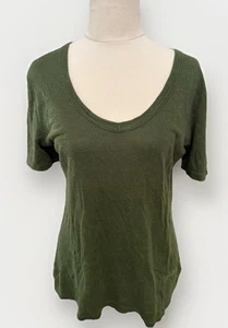 Country Road Matcha Green Basic Scoop Neck Linen Tee-Comfy-Casual-Size S - Picture 1 of 11