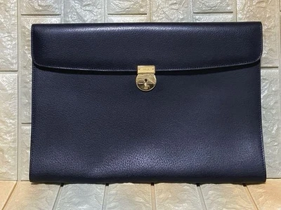 GUCCI GG Logo Business Document Case Leather Black Vintage Logo From Japan - Image 1 of 4