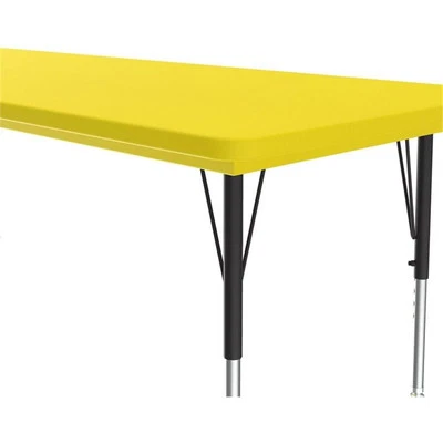 Mesa de actividades superior de resina plástica moldeada por soplado Correll 30"W x 60"D en amarillo Foto 1 de 4