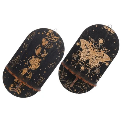  2 Pcs Small Display Shelf Wall Decorative Crystal Rack Boho Shelves - Image 1 of 4