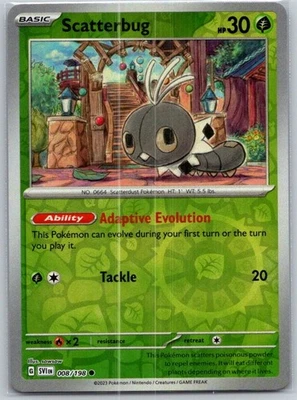 Scatterbug 008/198 Reverse Holo SV01: Scarlet & Violet Base Set NM - Image 1 of 2