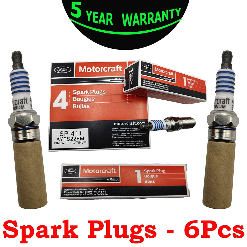 Juego de 6 bujías para Motorcraft para Lincoln MKS & Ford Flex (2009-12) SP-411 Foto 1 de 4