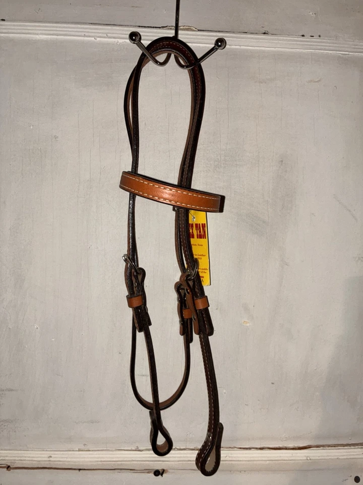 Diadema de caballo occidental de cuero suave tostado Tex Foto 1 de 1