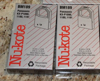 Lote de 2 Nukote BM189, Nu-kote BM189, NUKBM189 para KX-P1090, 1180, 1191 Foto 1 de 4