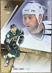 Juego usado Sergei Zubov Gold Legend #036/119 Dallas Stars #169 2023-24 SP - Imagen 1 de 2