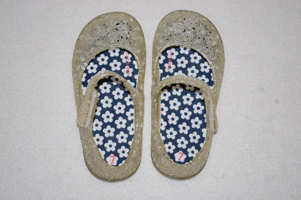 Baby Toddler Girls Shoes CLEAR GOLD GEL MARY JANES Size 2 3 4 5 6 7 8 9 10 11 12 - Image 1 of 1