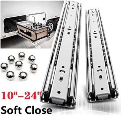 Heavy Duty Soft Close Drawer Runners Ball Bearing Cabinet Slides Full Extension - Image 1 of 4