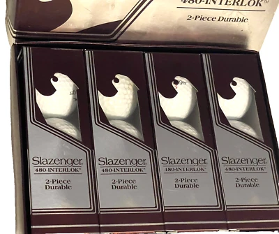 Pelotas de golf blancas duraderas SLAZENGER 480-Interlok 2 piezas una docena nuevas Foto 1 de 2