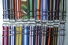 Uhrenarmband Nylon Nato 18 mm Dornschließe Textil Uhrband versch. Muster