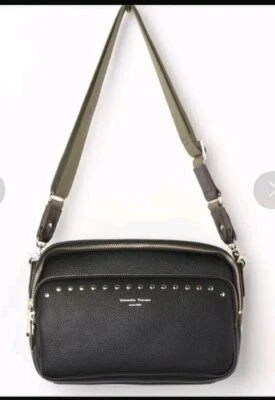 Сумка через плечо Samantha Thavasa черная кожаная с заклепками - Изображение 1 из 4