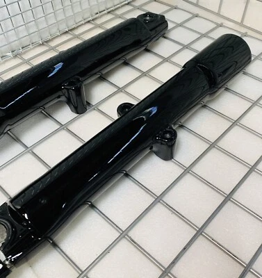 Harley Fat Boy Softail 2008-17 Heritage negro brillante horquilla patas intercambio deslizante Foto 1 de 4